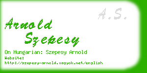 arnold szepesy business card